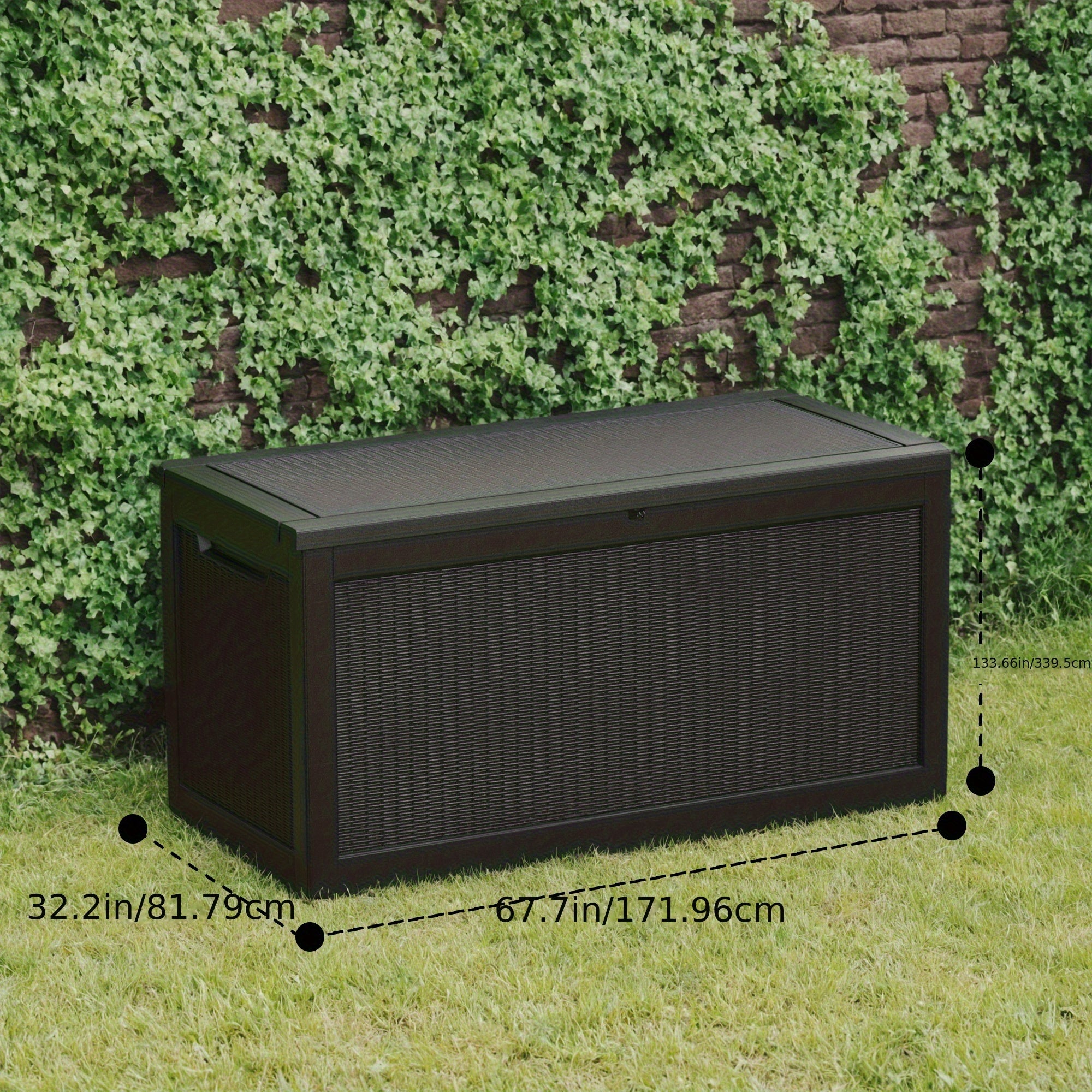 100GAL/150GAL Heavy Duty Resin Outdoor Storage Box with Wheels - High Quality Lockable Patio, Garden and Pool Deck Organizer for Throw Pillows, Sports Gear, Yard Tools, Wood Grain Effect,Perfect Holiday Gift for Halloween, Christmas, Thanksgiving