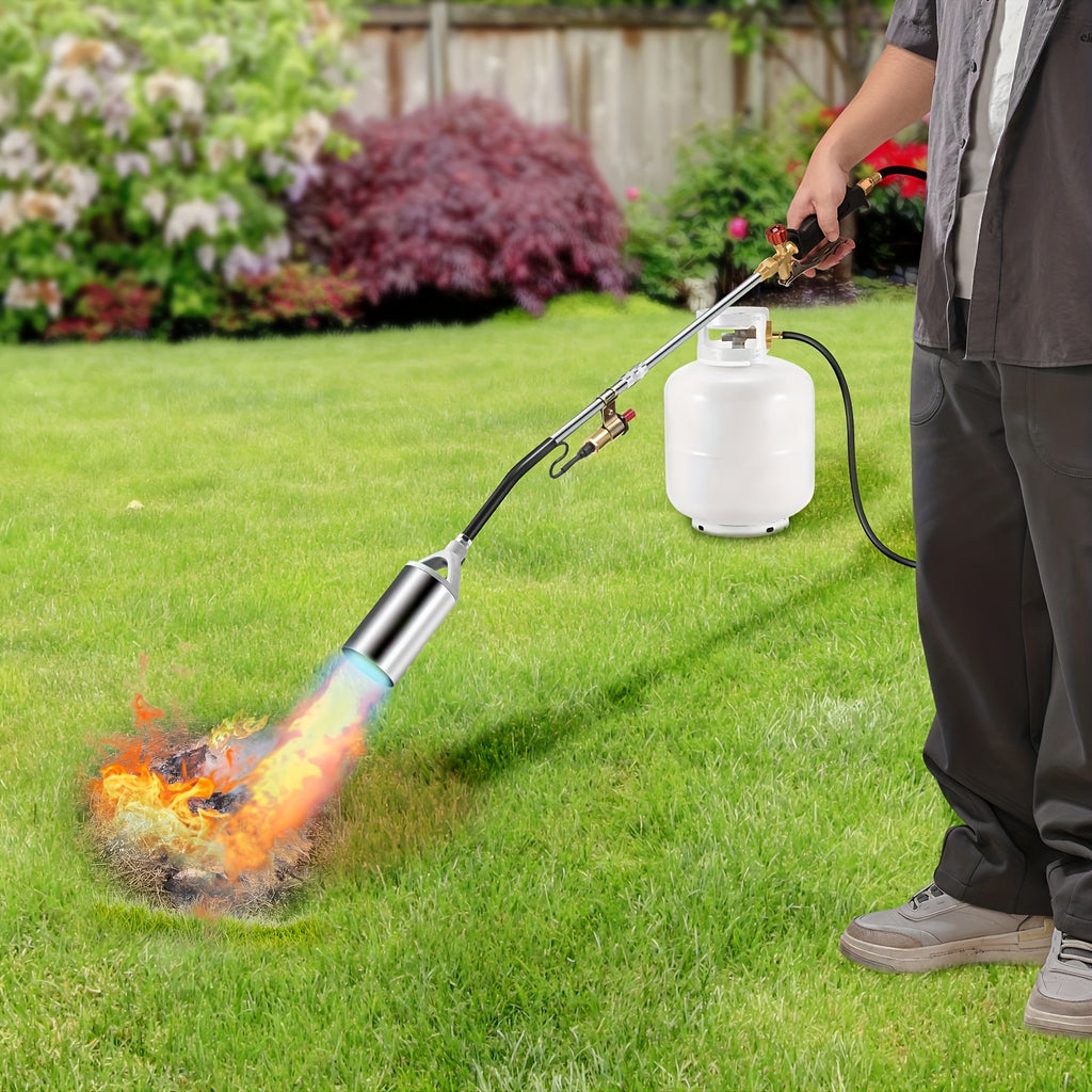 Portable Propane Torch Weed Burner Kit with Storage Bag, High Output BTUs Weed Torch with 10ft Hose, Self Igniter Weed Flame Torch for Weeding, Campfires, Roofing, Melting Snow And Ice, Road Marking, Perfect Gift for Birthdays, Holidays & More