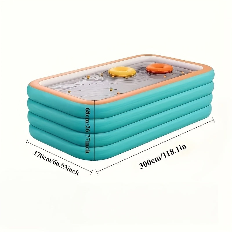 102.3-Inch Large, Spacious Adult-Sized Inflatable Family Pool. Durable And Sturdy Construction, Quick And Easy to Set Up, Perfect for Outdoor Fun And Relaxation at Summer Parties, Holidays, And Family Gatherings