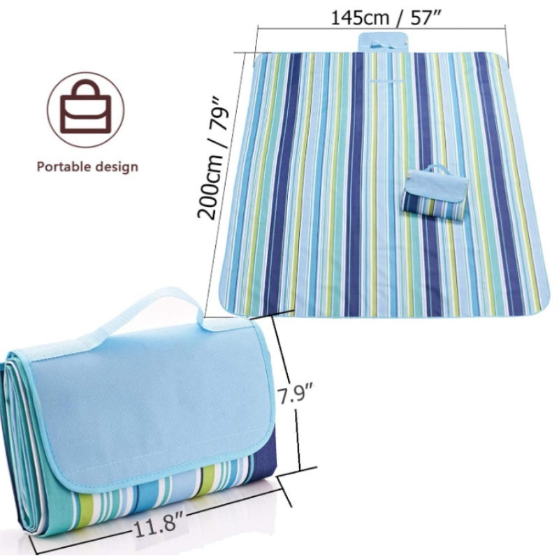 57.1In X 78.7In Waterproof Picnic Blanket - Outdoor Beach Sandproof Durable Mat, Suitable for Beach, Camping, Hiking (Foldable) Non-Food Direct Contact