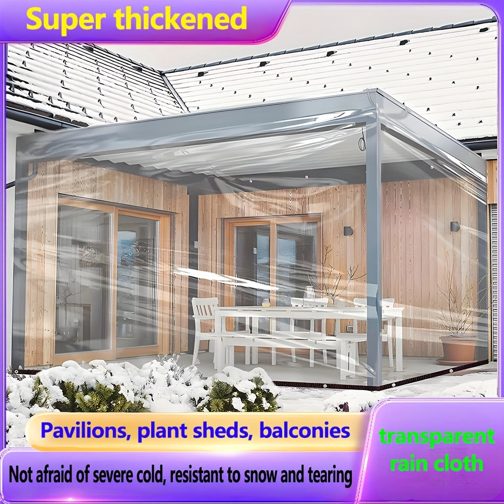 1pc UV-Resistant Transparent Tarp - Waterproof, Windproof & Dustproof Plastic Cover for Gardens, Balconies, Greenhouses & Succulents, Garden Houses
