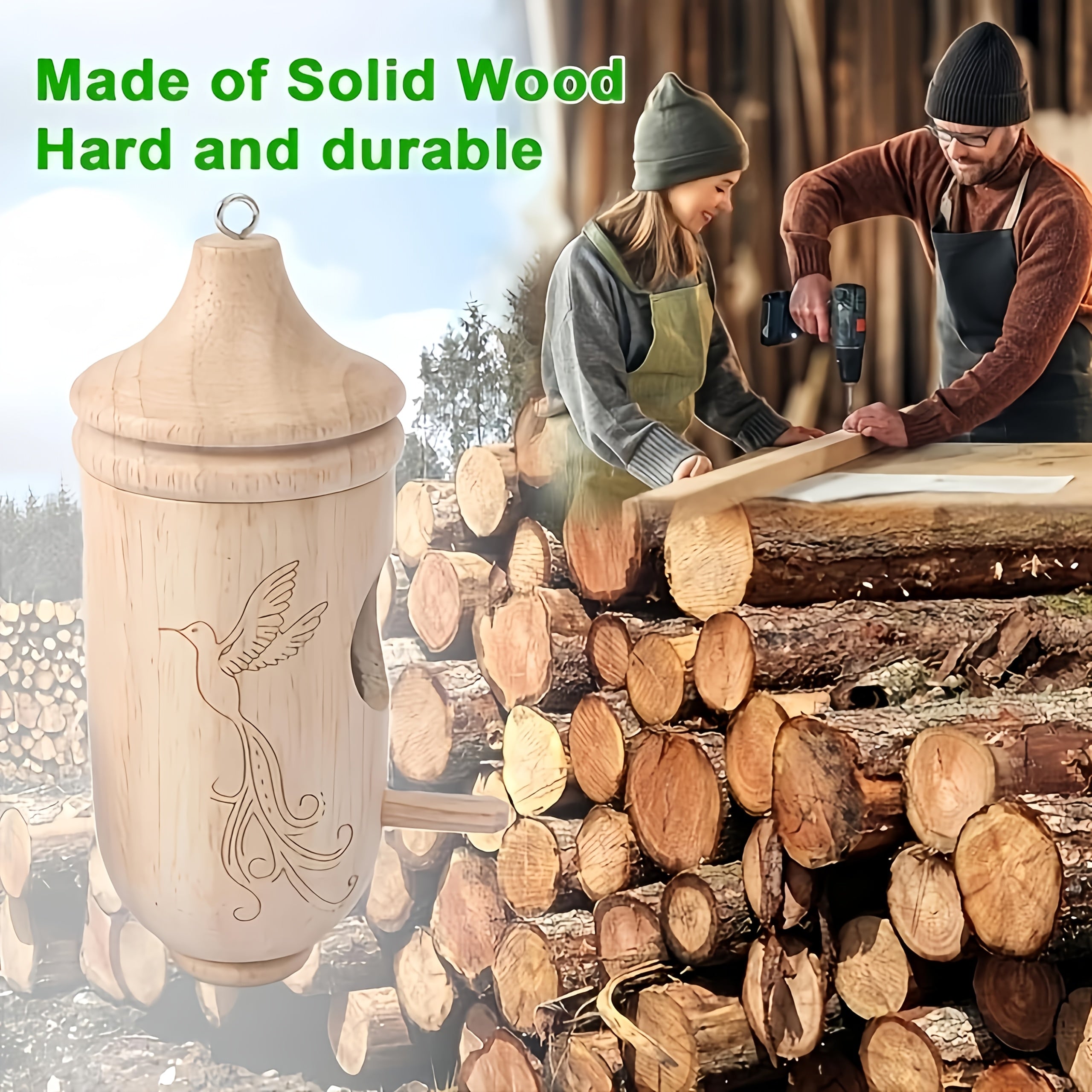 Set of 3 Wooden Hummingbird Houses for Outdoor Use, Perfect for Gardens And Windows, Includes a Bird Feeder, Ideal As a Gift for Bird Enthusiasts