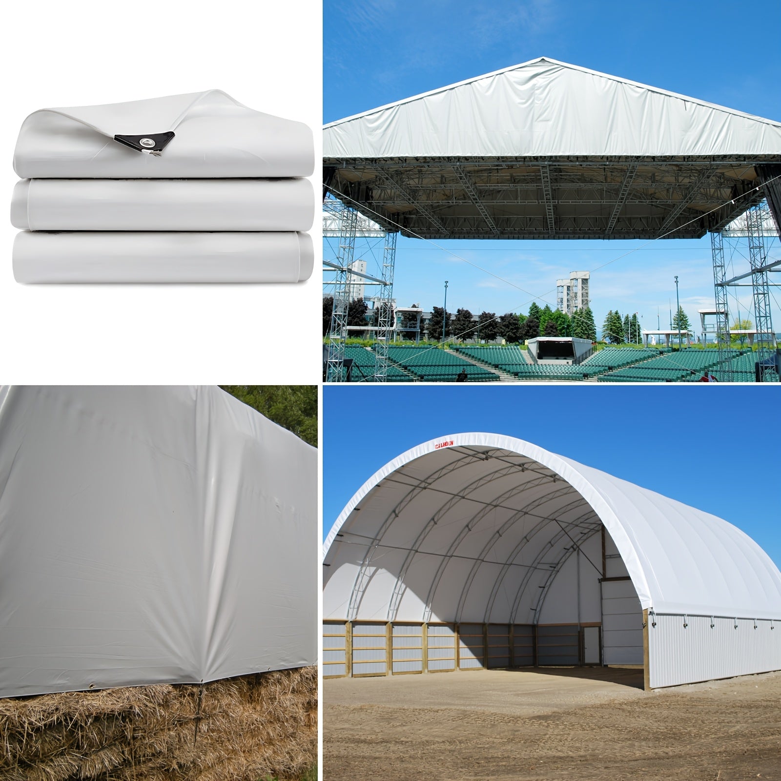 [Waterproof Outdoor Tarpaulin] Extra Thick 14 Mil Poly Tarp Cover Waterproof Snow Rain Resistant Poly White Tarpaulin With Grommets And Reinforced Edges For Outdoor Camping Pool Cover Tear And Rip Resistant Poly Tarpaulin