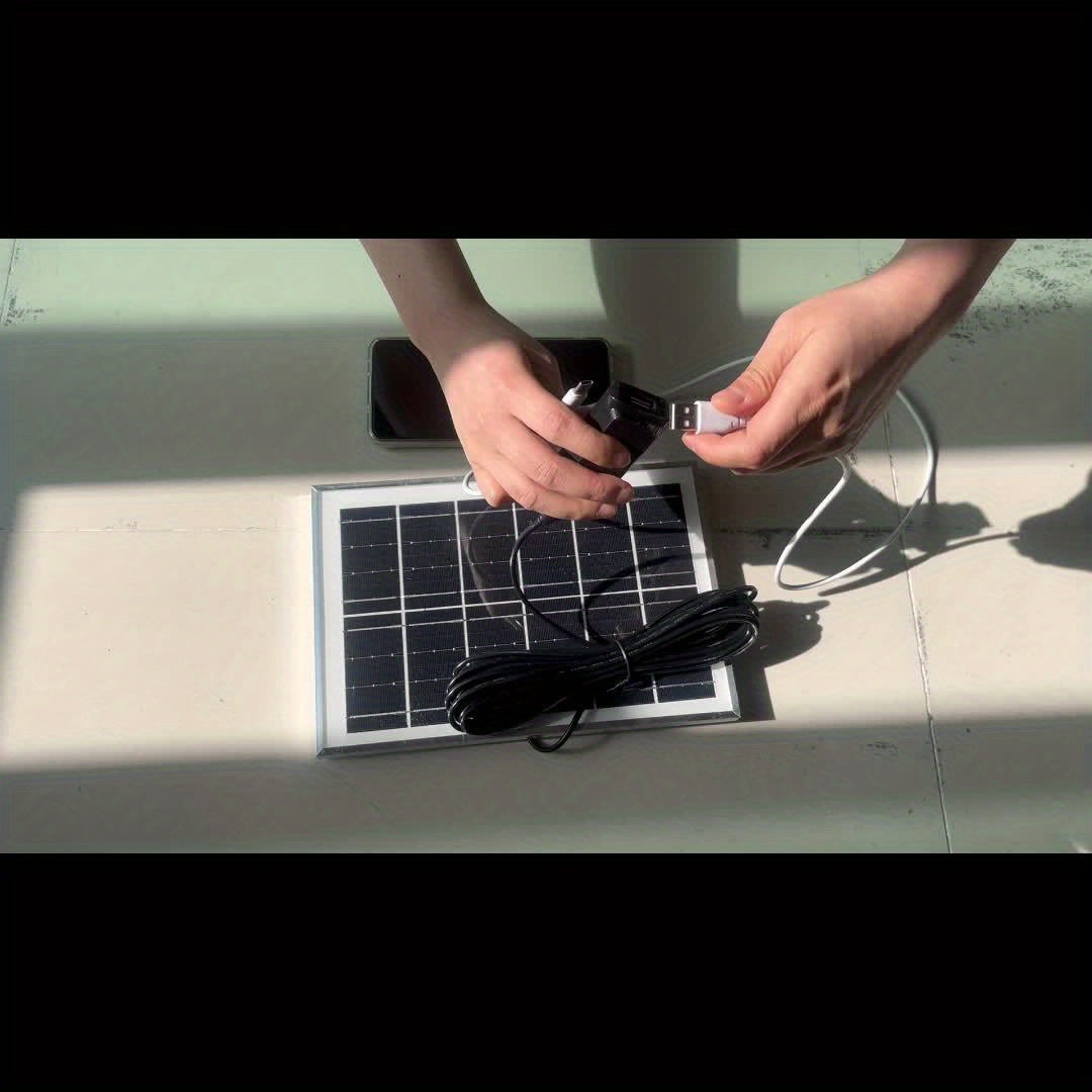 USB Portable Solar Charger, Multiple Interfaces, Multiple Devices Charging At The Same Time, Outdoor Multi-purpose Charger, Solar Panel Mobile Phone Charging USB, Suitable for Outdoor Camping, Adventure Emergency, Field Fishing, Hiking And Family Use