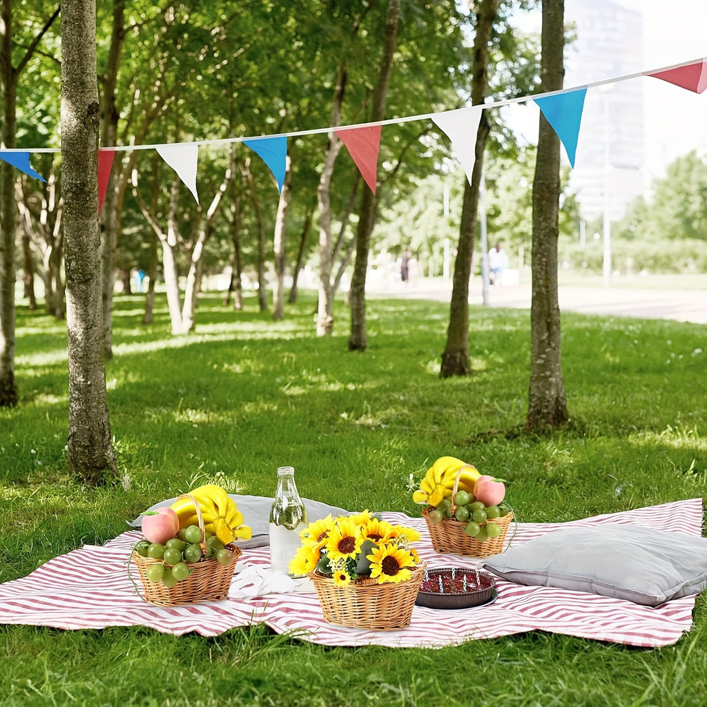 6pcs Small Picnic Basket with Handle Flower Girl Baskets Oval Willow Woven Braided Gift Basket for Weddings Baby Shower Summer Home Garden Decor(9" X 7" X 4",Khaki)