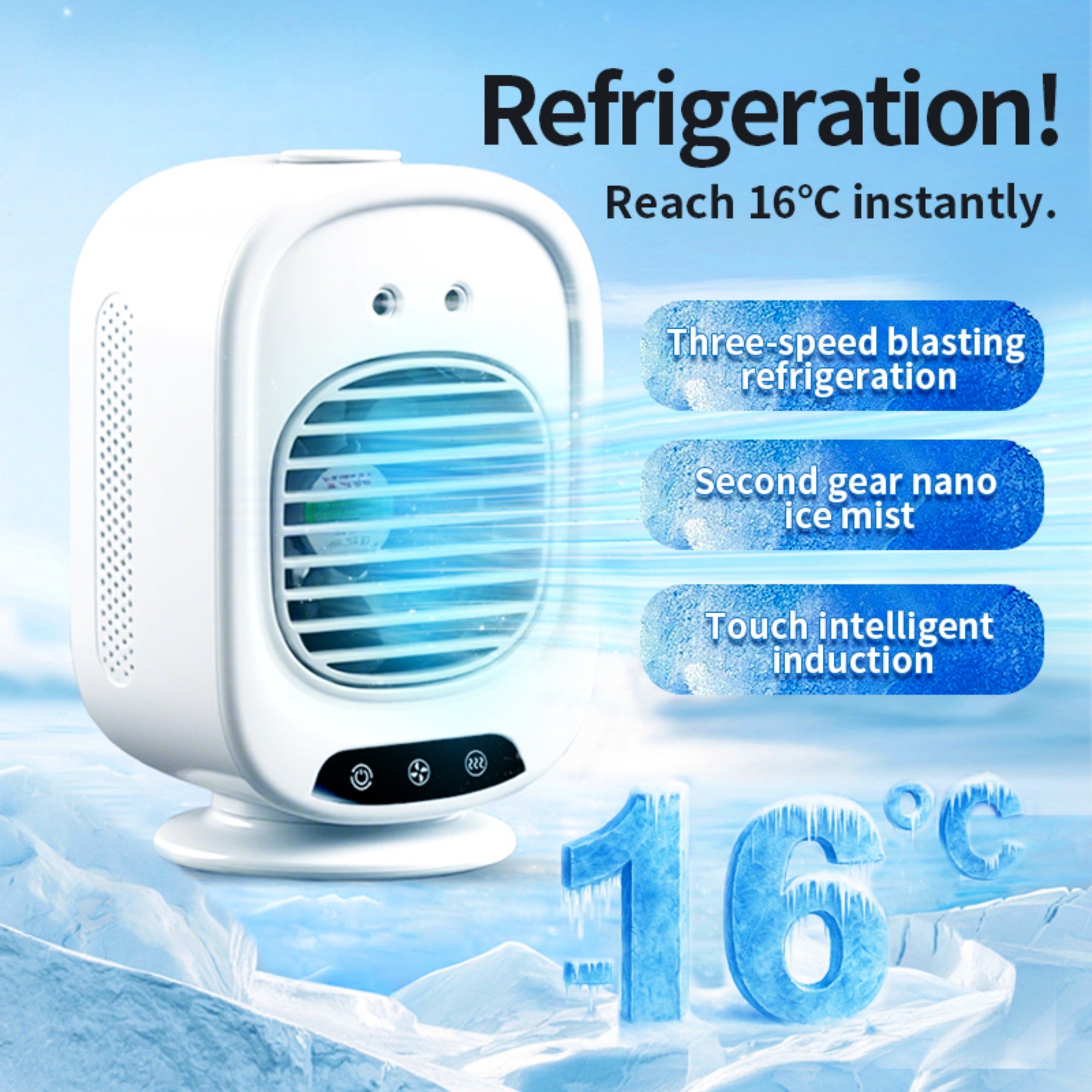 Portable Cooling Fan with a 6000Mah Misting Feature, USB-C Charging, Two Speed Settings And Two Mist Modes (Continuous/Intermittent), an Integrated Portable Cooling Fan with Cooling Capabilities - USB Rechargeable Fan Suitable for Home, Outdoor