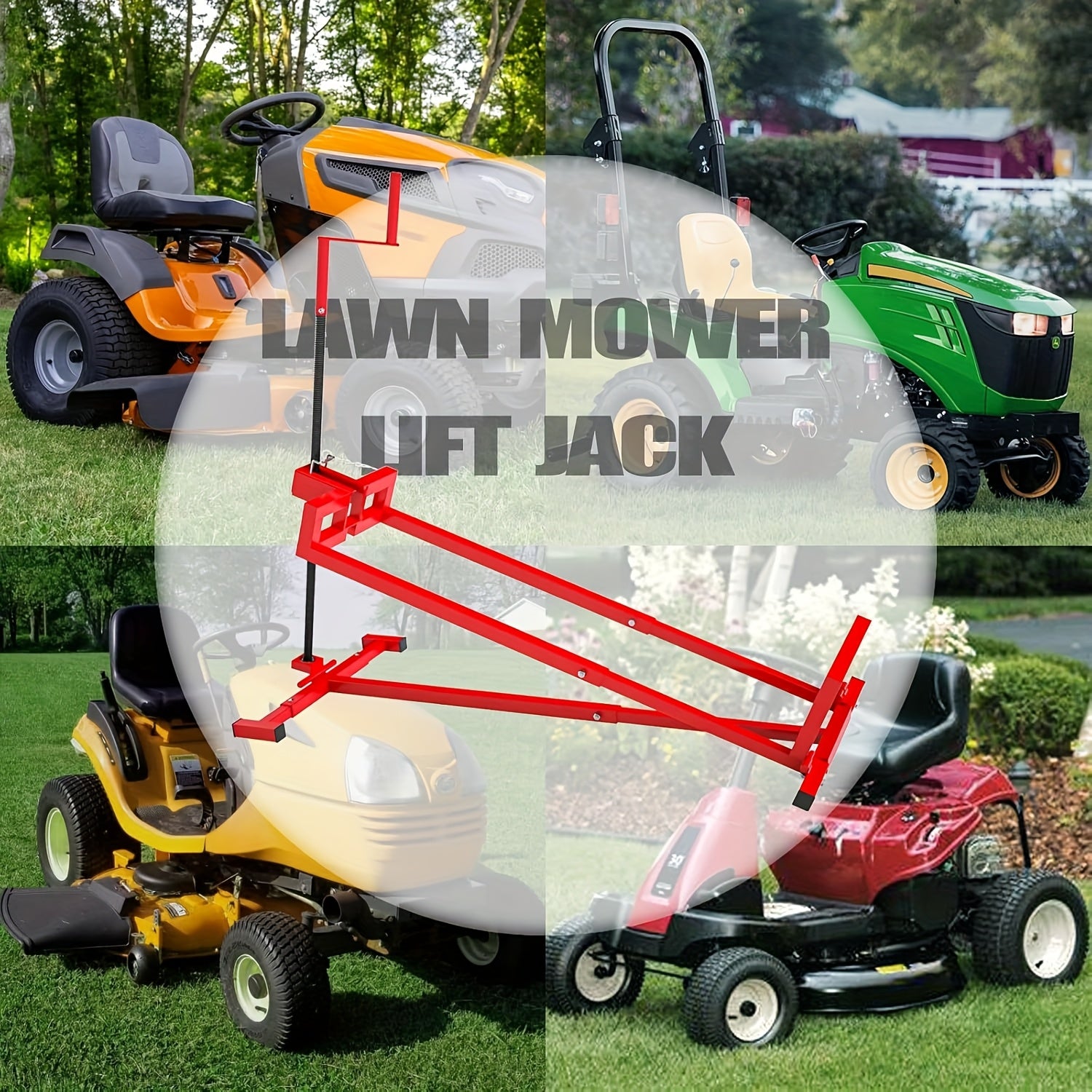 Lawn Mower Lift Jack, 880 Lbs Capacity Telescopic Maintenance Jack with Manual Handle And Power Tool Extension Handle, Adjustable Height - Lawn Mower Lift Table for Garden Tractors/Riding Lawn Mower