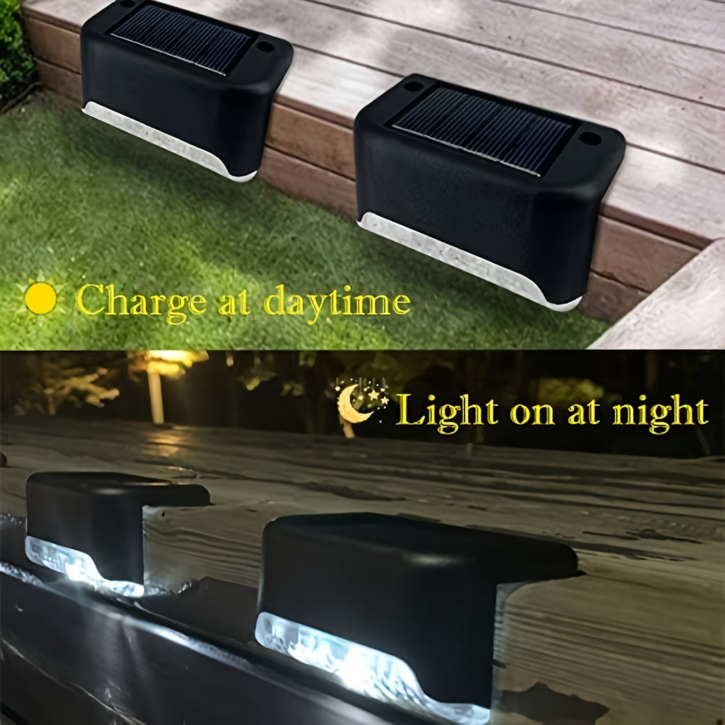 16/32pcs Solar Outdoor Fence & Step Lights IP66 LED Stair Lights with Auto Dusk-to-dawn Sensor And 700mAh BatteryIdeal for Yards, Decks, Steps Walkways Lawns And Christmas Or Winter Outdoor Decorations Enhancing Safety And Style At Night