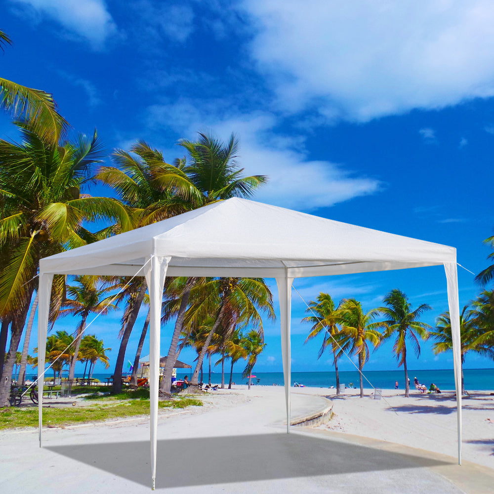 10x10ft White 4-side/3-side/No cloth Awning PE cloth Plastic-sprayed iron pipe Spiral pipe