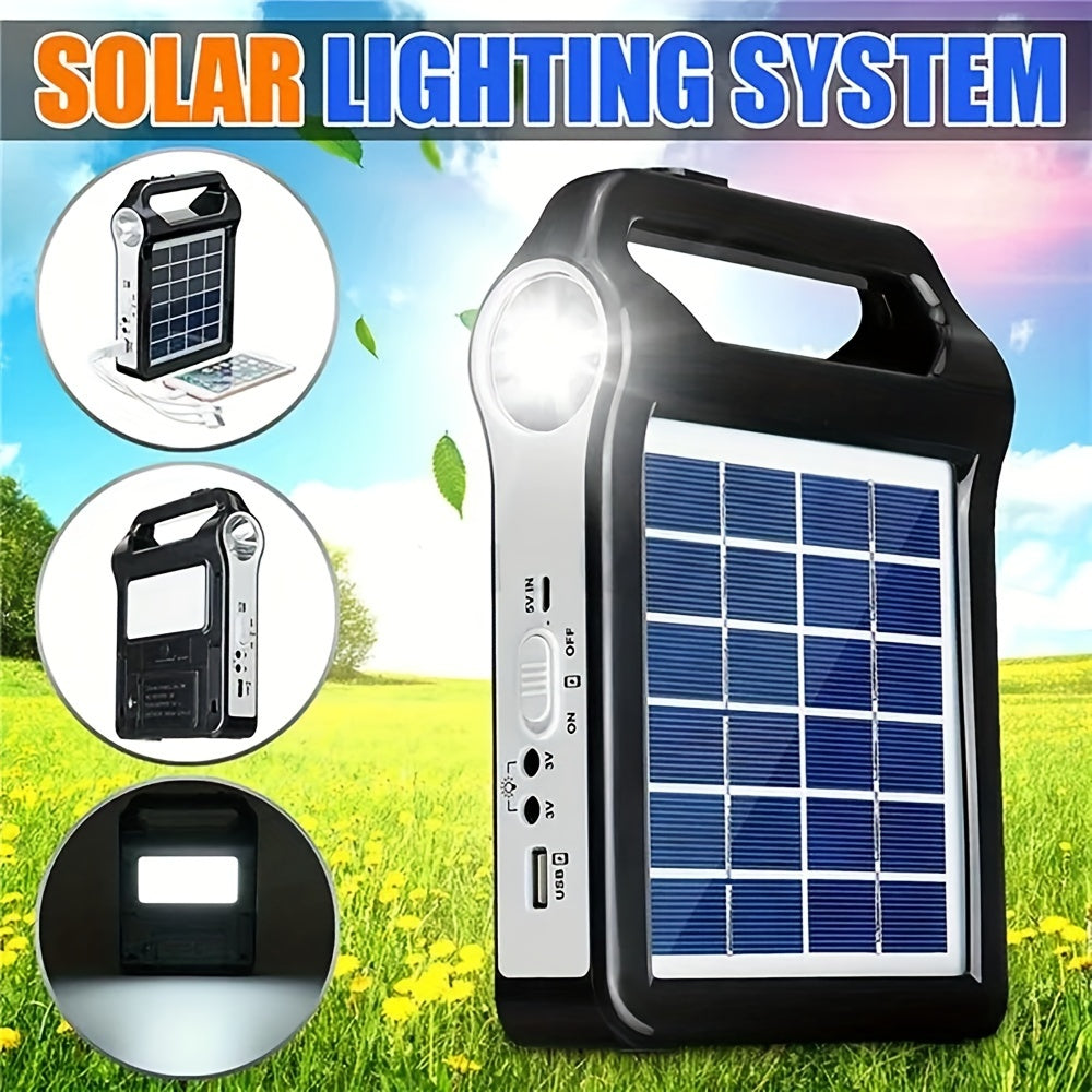 Portable Solar Panel Power Storage Generator System With USB Charger- Rechargeable Lithium Battery, 5V Solar Panel Energy Storage Ideal For Home Solar Energy Kit, Solar Charging, Solar Charging Kit Ideal Gift Tools For Men, Christmas Gifts
