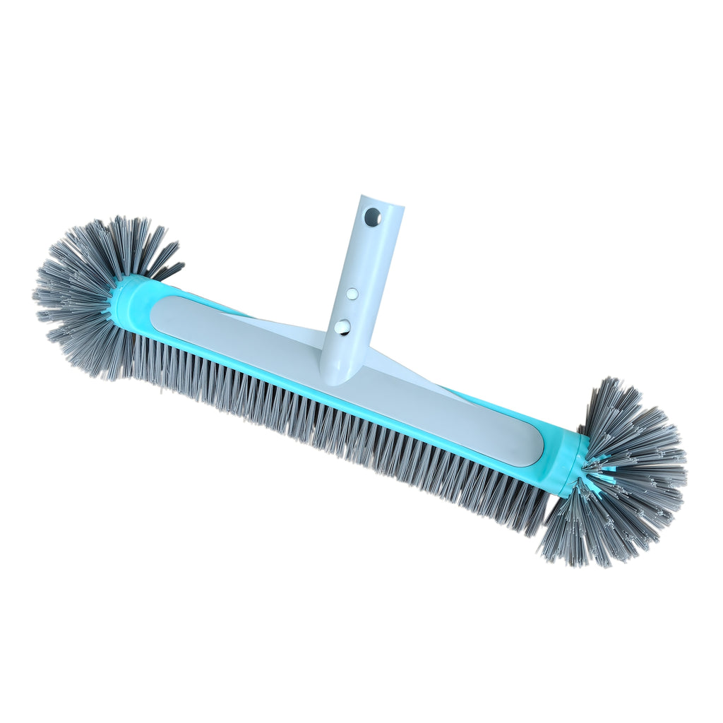 16. 9-Inch Pool Cleaning Brush with Sturdy Plastic Grip - Reusable, Efficient Cleaner for Walls, Tiles, And Floors - Must-Have Pool Care Tool, Pool Cleaning Equipment | Sturdy Pool Brush | Plastic Grip Brush, Pool Brushes