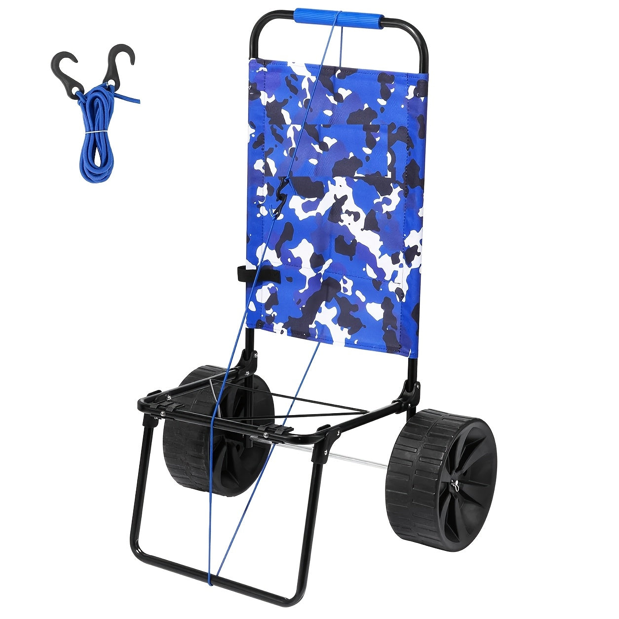 Foldable Beach Cart Cargo Rack, Heavy Duty Beach Gear Carrier with All-Terrain Sand Wheels for Beach, Camping And Fishing
