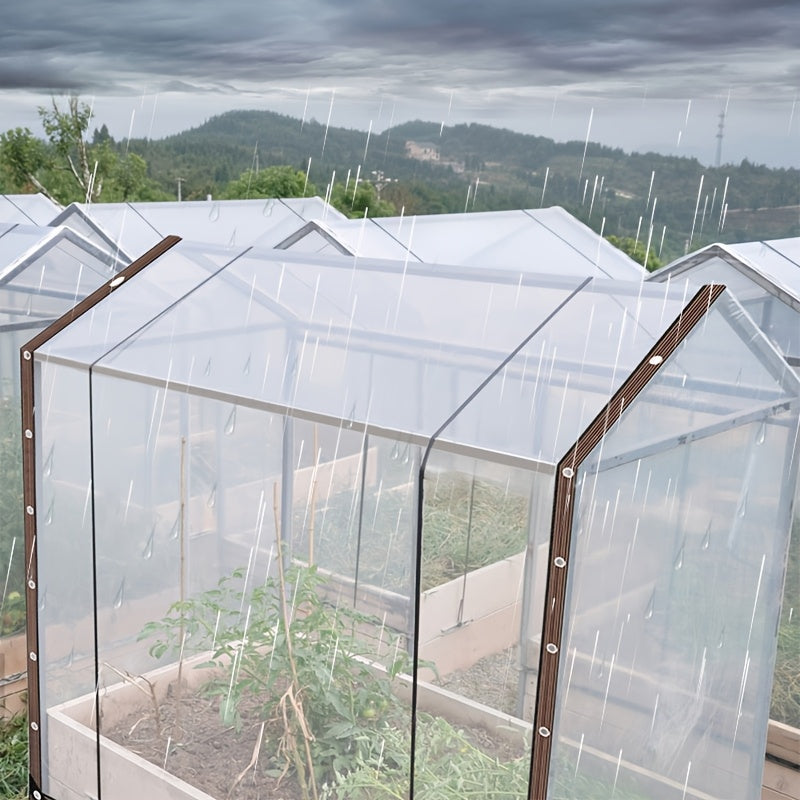 Clear Tarps Heavy Duty Waterproof (Increased Grommets, Windproof Rope And Ties) Poly Tarpaulin Outdoor Garden Rainproof Covering, Clear Vinyl Tarp for Patio, for Covering Henhouse Porch Canopy