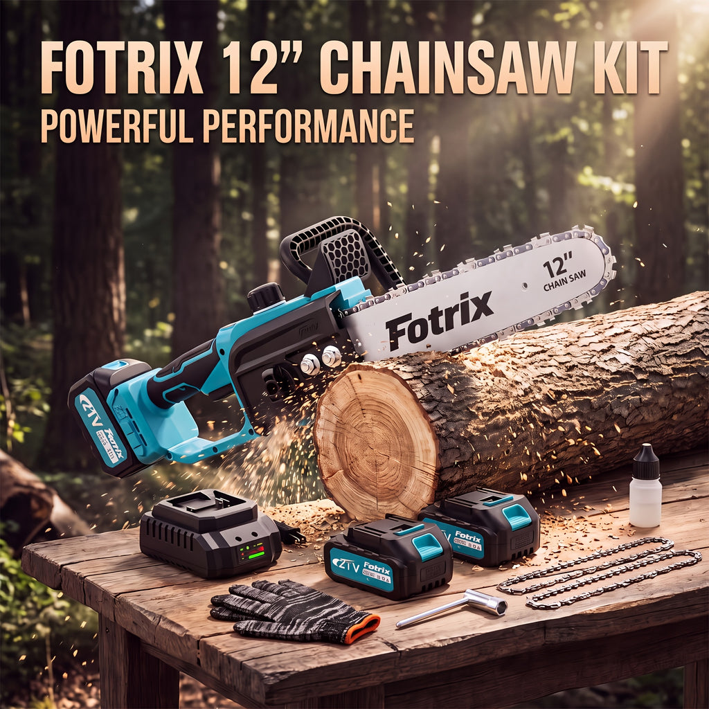 Cordless Chainsaw | 12/16-Inch, Battery Powered Handheld Electric Saw for Brush Clearing, Fence Line Cleanup, Dead Wood Removal, Hedge Reducing, Log Bucking, Property Maintenance, Estate Care, Trail Grooming & Tree Limb Salvage