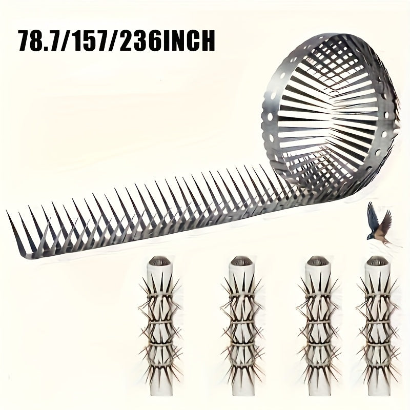 78.7/157/236 INCH Bird Spikes for Outdoor Use, Biupky Bird Deterrents for Exterior Areas, Devices to Prevent Birds, Squirrels, Raccoons, Snakes, And Cats from Approaching, Squirrel Baffle