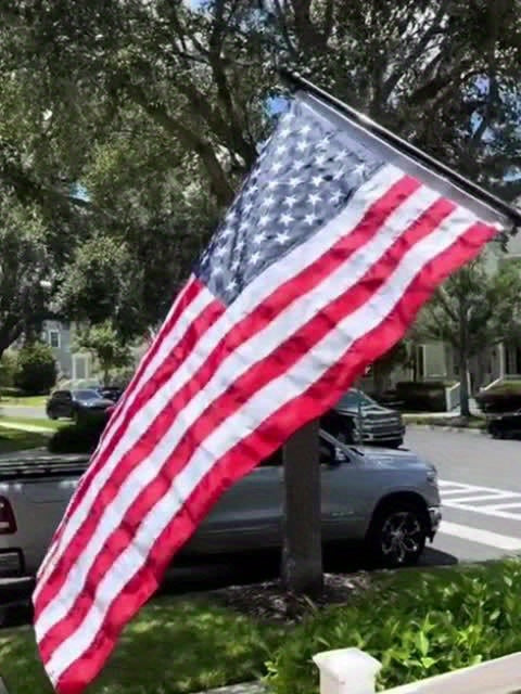 YEYEBEST Flag Pole for House with American Flag-Black Flagpoles Residential Kit with 6ft Tangle Free Metal Flag Poles, 3x5 Embroidered US Flag And Holder Bracket, Stainless Steel for Outside Porch, Outdoor, Boat