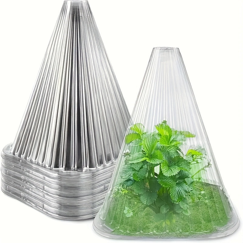 A Set Of22 Reusable Transparent Plastic Plant Bell Covers - Protecting Plants From Birds, Frost, And Snails - Garden Protection Accessories