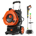 Electric Pressure Washer with 25FT Hose, 4 Nozzles And Foam Cannon - 4800PSI MAX 2.6 GPM Power Washer for Cars, Fences, Patio - US Plug, Metal Construction, Fence Cleaning | Robust Outdoor Tool, Pressure Washer Additions, Blue And Yellow