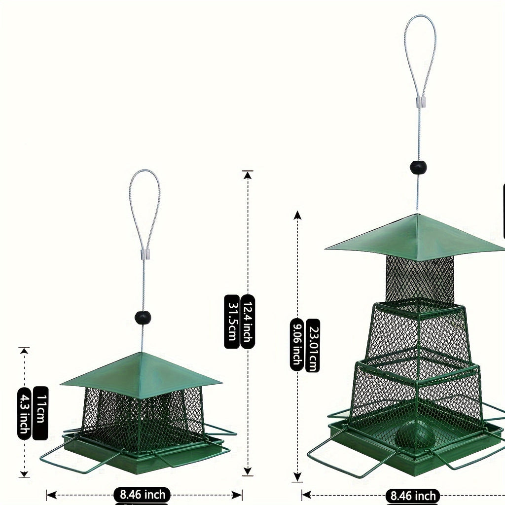 "Seed-Saving" Heavy-Duty Outdoor Bird Feeder – Squirrel-Proof, Metal Mesh Design for Cardinals & Wild Birds, Perfect for Garden & Yard Decor