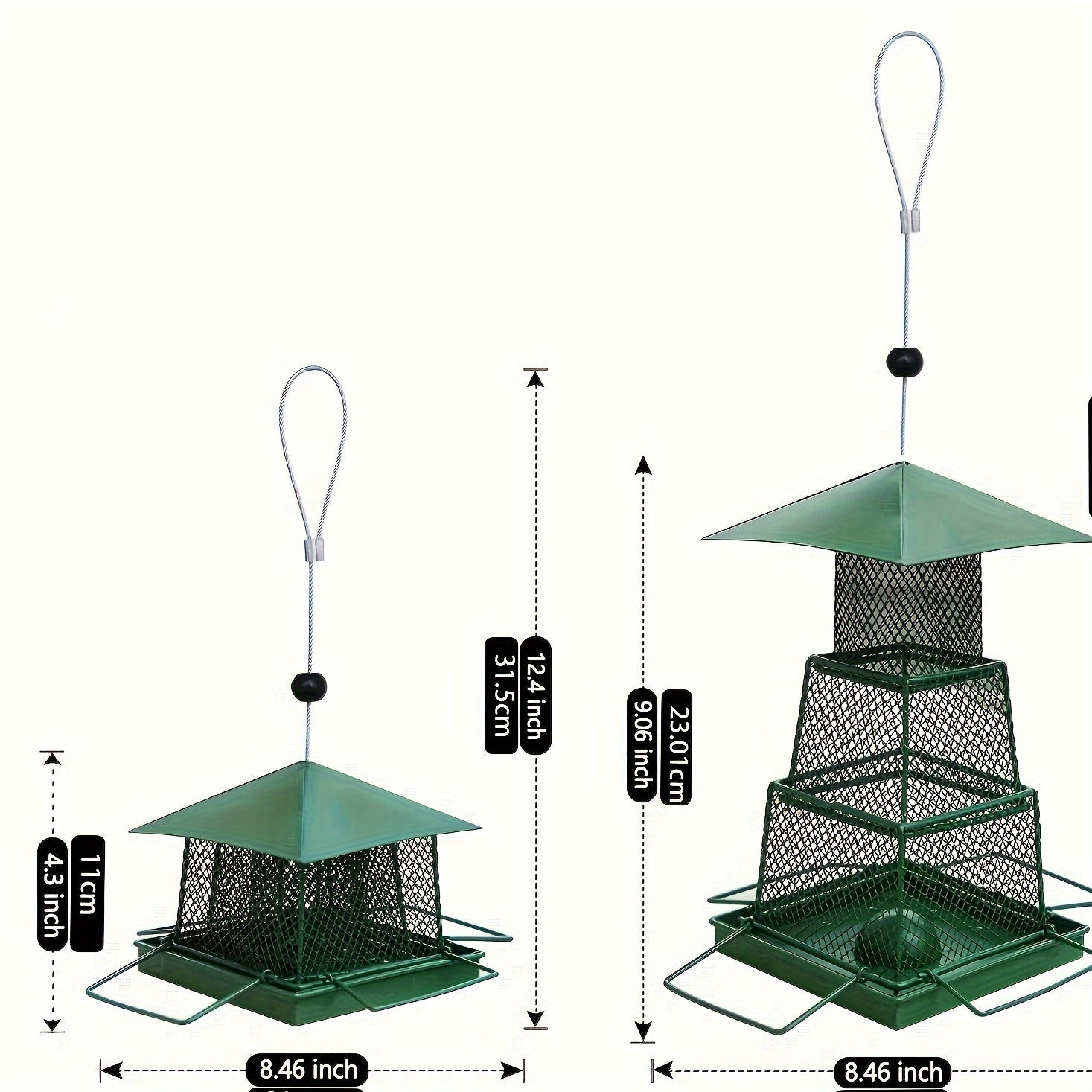 "Seed-Saving" Heavy-Duty Outdoor Bird Feeder – Squirrel-Proof, Metal Mesh Design for Cardinals & Wild Birds, Perfect for Garden & Yard Decor