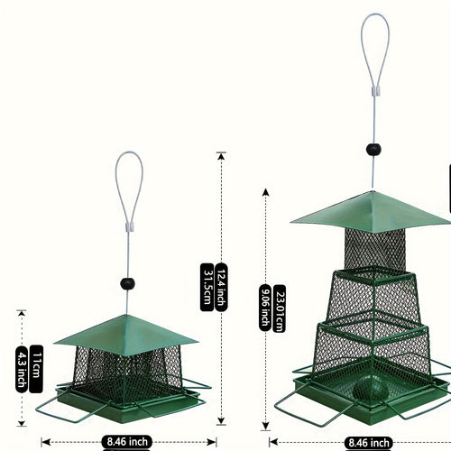 "Seed-Saving" Heavy-Duty Outdoor Bird Feeder – Squirrel-Proof, Metal Mesh Design for Cardinals & Wild Birds, Perfect for Garden & Yard Decor