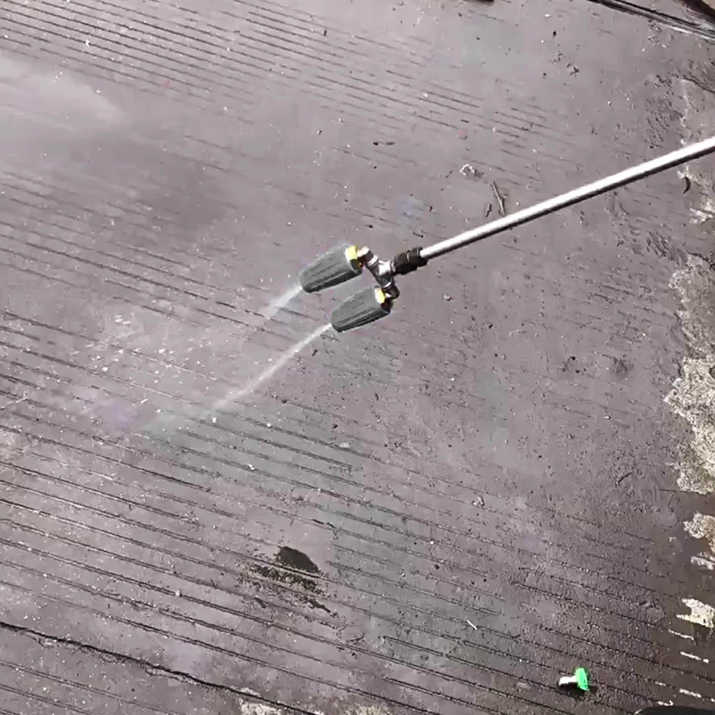 Heavy-Duty Dual Turbo Pressure Washer with 360° Rotating Twin Jet Spray Head - High-Power Turbo Nozzle, Brass Fittings & Metal Body for Driveway, Vehicle, Cleaning - Portable/ Pressure Washer Suitable for &