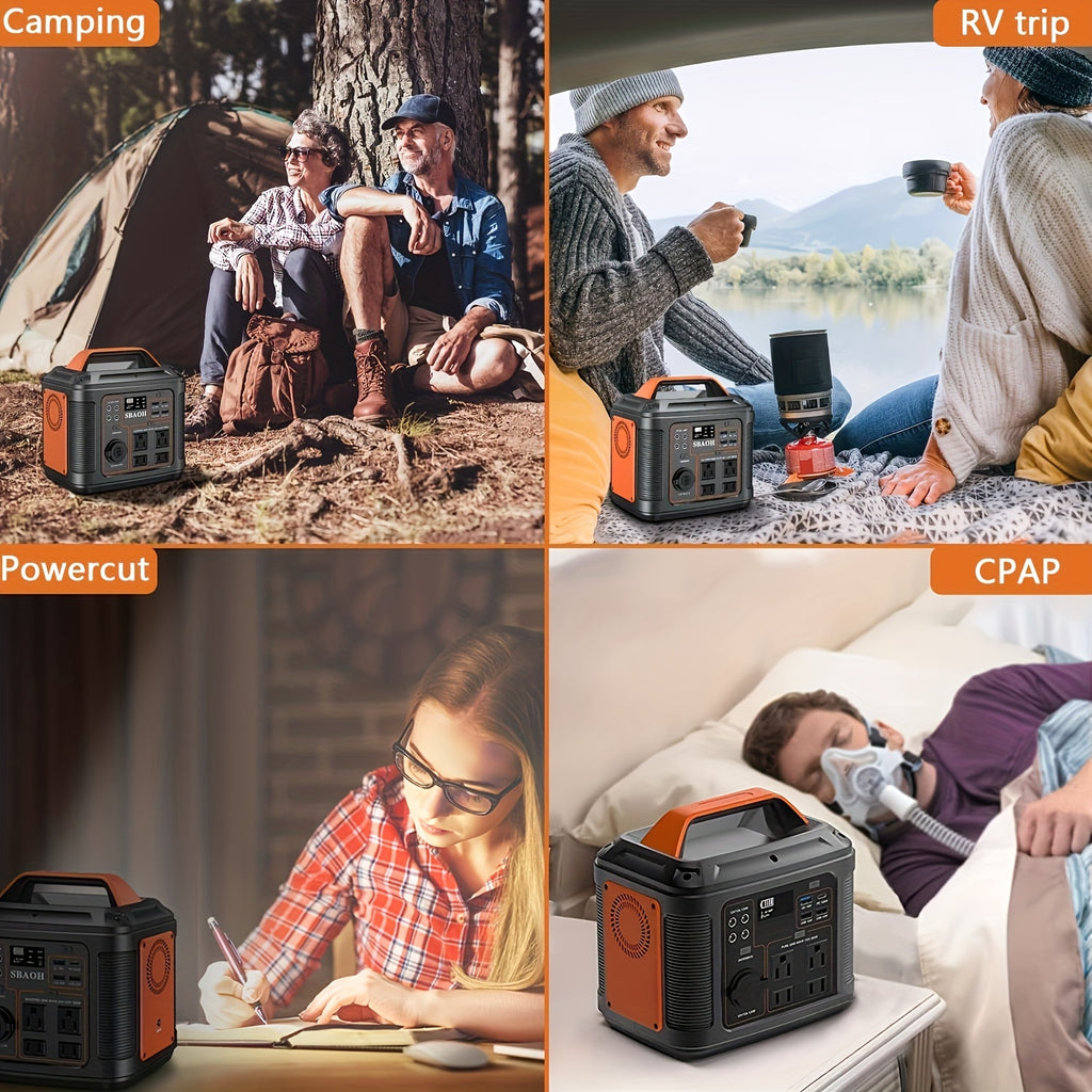 SBAOH 300W Portable Power Station 296Wh 80000mAh Solar Powered Generator with 100W PD Fast Charging, 13 Outlets, Digital Display, Lithium-ion Battery for Home Backup, RV Camping, And Emergency Power - (60W Solar Panel Is Optional)