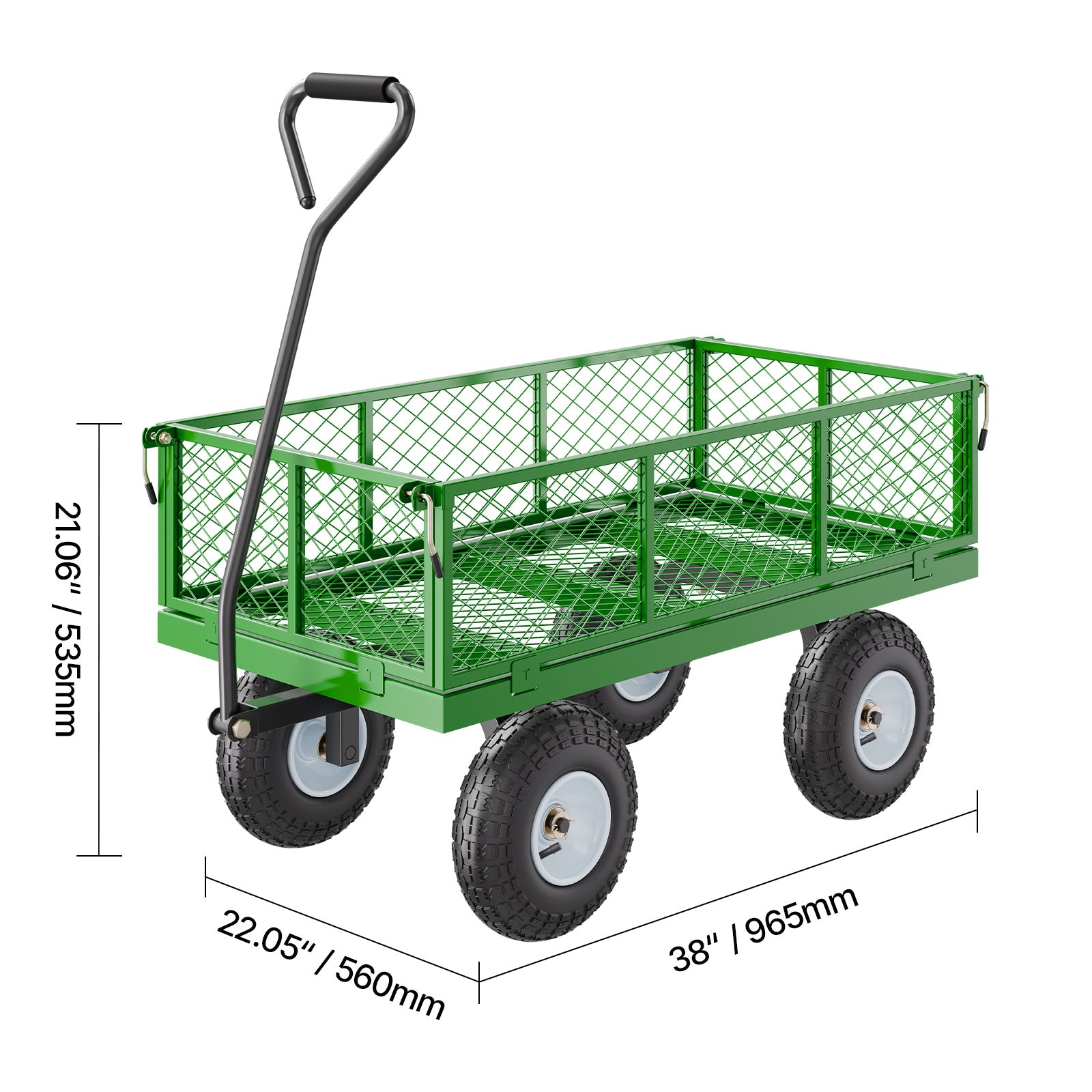 VEVOR Steel Garden Cart 680/900/1200lbs Capacity Heavy Duty Wagon Cart 13in Tires