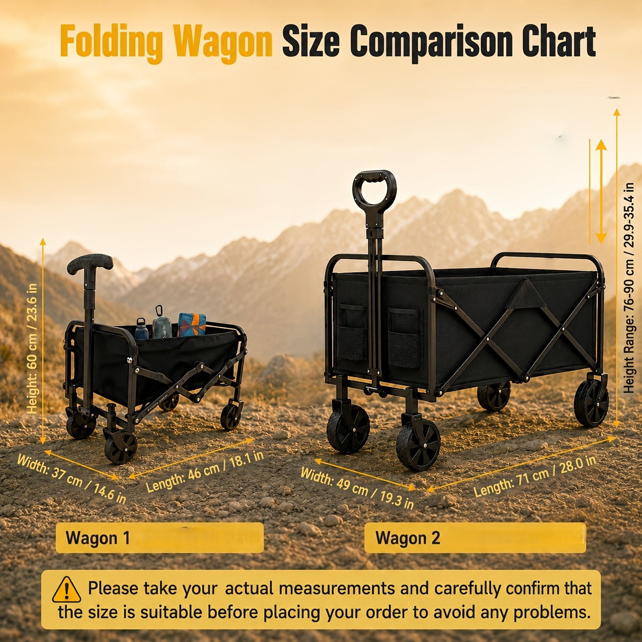 680Lbs/400Lbs/As Well As Lightweight Heavy Duty Folding Wagon Cart, All Terrain Collapsible Utility Wagon with Wheels, Large Capacity Folding Garden Cart for Camping, Shopping, Sports, Beach, Yard & Outdoor Use, Black Cart