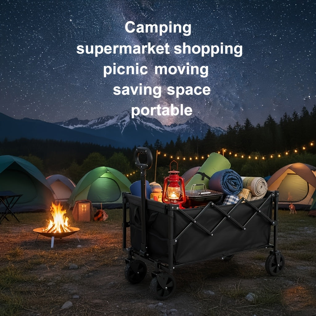 300pc230/560/691 Sports Equipment Transport Cart, Portable Trolley, Heavy-Duty Folding Hand Truck, All-Terrain Wheels, Large Capacity Multi-functional Outdoor Shopping Cart, Suitable For Shopping, Barbecues, Beaches, Picnics, And Travel.