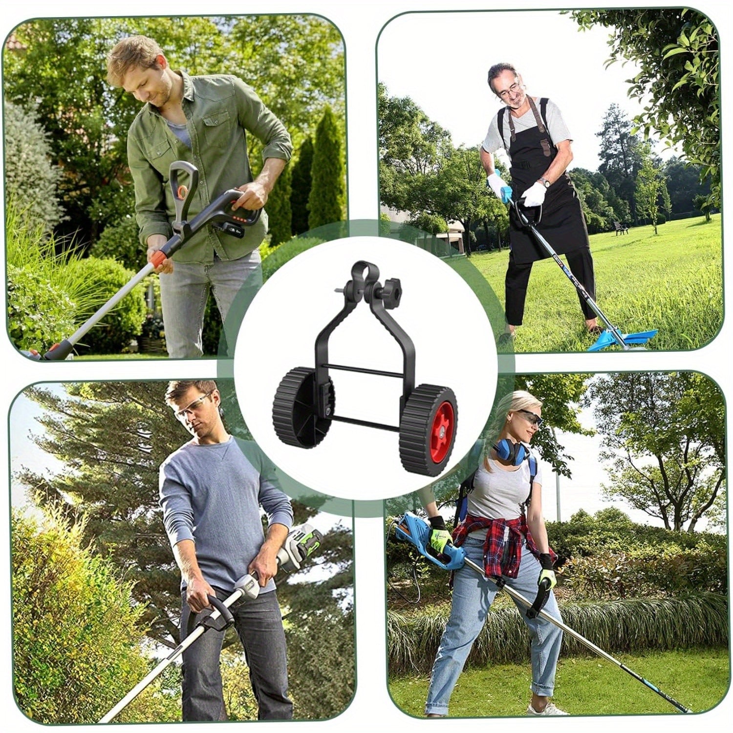 String Trimmer Wheel Attachment Non-slip Detachable Lawn Mower Support Wheels Labor-saving Replacement Lawn Mower Accessories, Lawn Mower Accessories