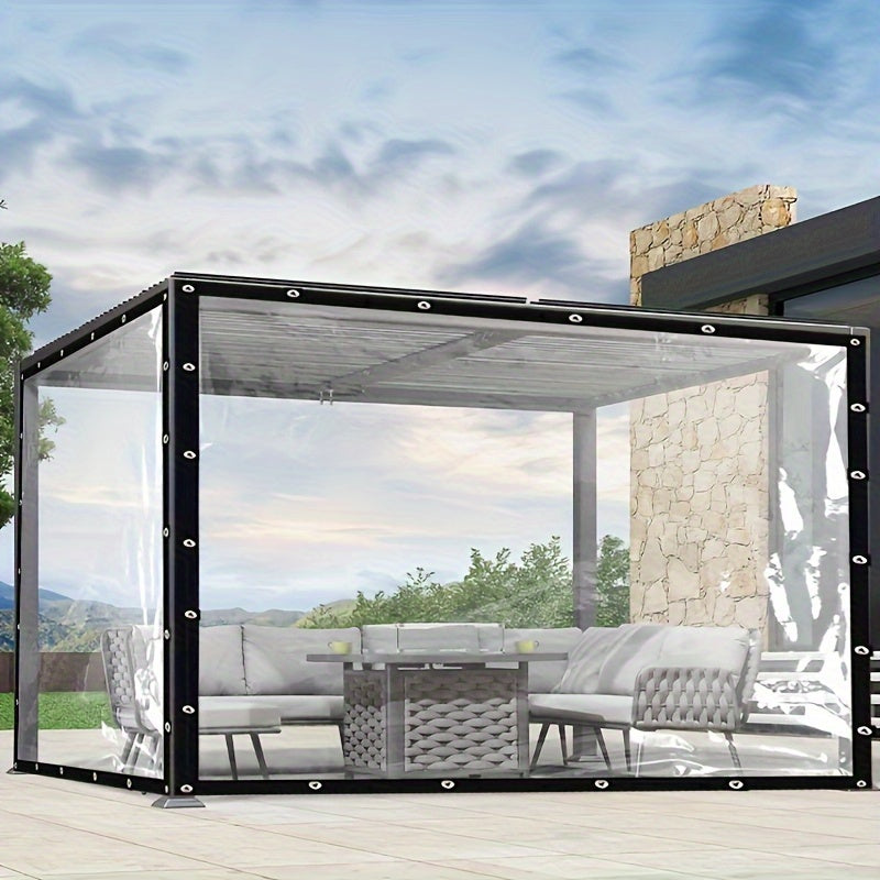 1pc UV-Resistant Transparent Tarp - Waterproof, Windproof & Dustproof Plastic Cover for Gardens, Balconies, Greenhouses & Succulents, Garden Houses