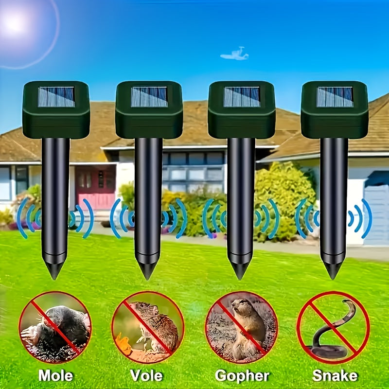 1/4/10pcs Ultrasonic Mouse Repellent Solar Device for Preventing Moles, Ground Squirrels, Field Mice, Lawn Garden Courtyard - to Repel Moles, Rats, Rodents