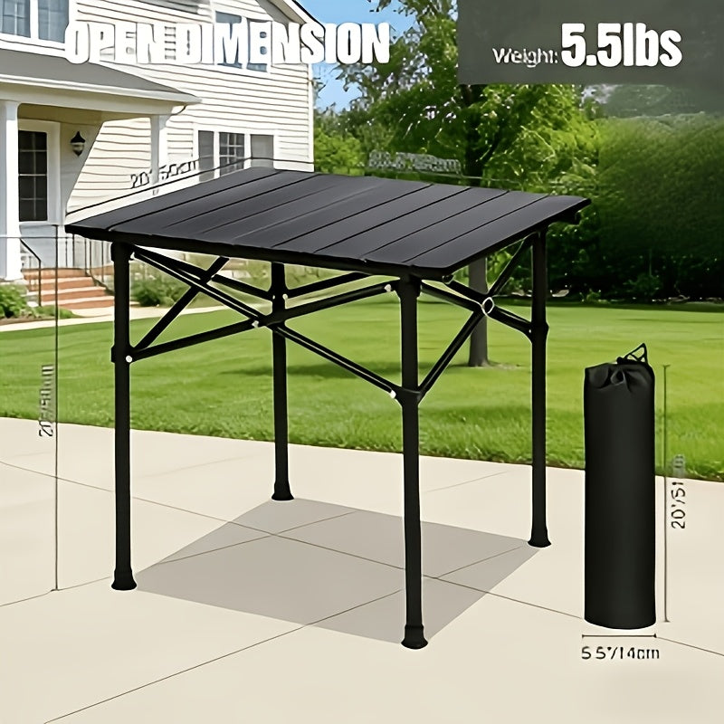 Portable Folding Patio Table Includes Storage Bag. Lightweight And Foldable Patio Table Outdoor Table Sturdy Construction Suitable for Patios Gardens Terraces Picnics Barbecues Beaches Parties Compact And Durable Design Suitable for Various Occasions