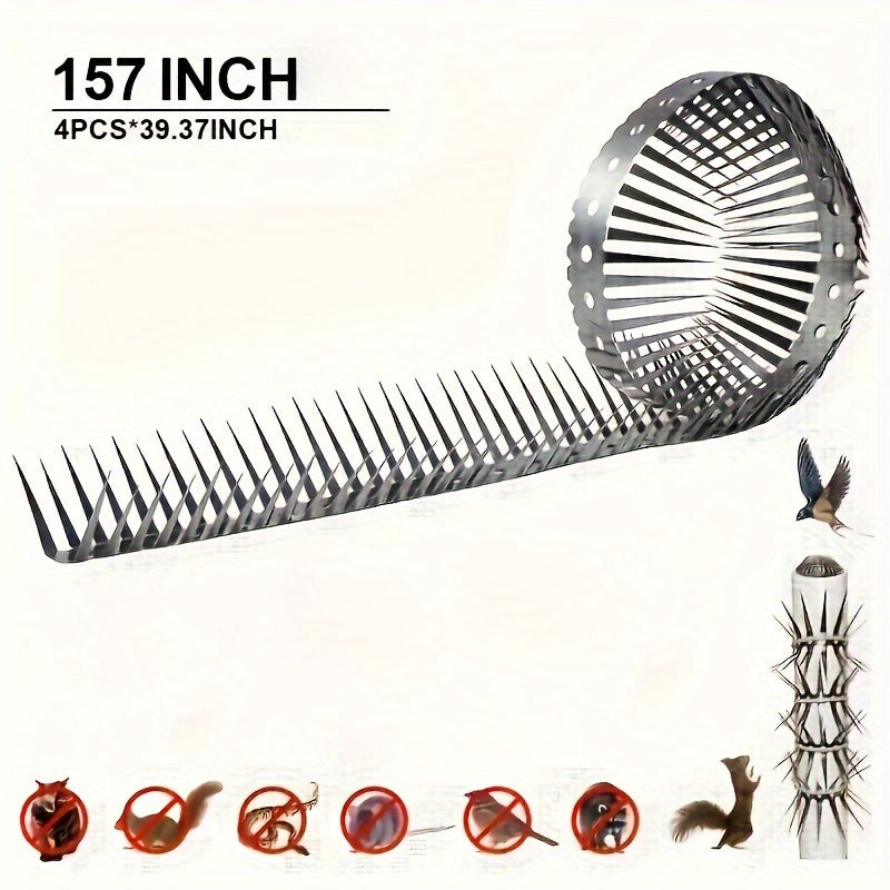 78.7/157/236 INCH Bird Spikes for Outdoor Use, Biupky Bird Deterrents for Exterior Areas, Devices to Prevent Birds, Squirrels, Raccoons, Snakes, And Cats from Approaching, Squirrel Baffle