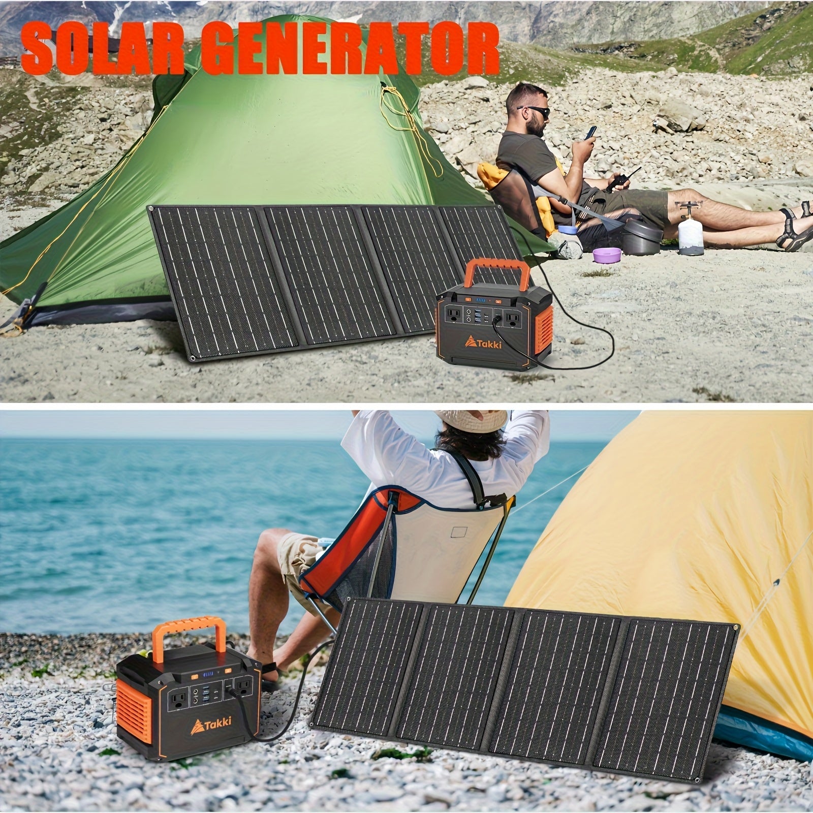 350W/150W Peak Solar Generator Portable Power Station with 60W/40W/30W/21W Solar Panels Included, 240Wh/111Wh/88.8Wh Solar Power Bank AC DC USB Ports for Camping Tents, Emergency Outdoor Home Use, CPAP, Fans, Laptops, Emergency, Gifts