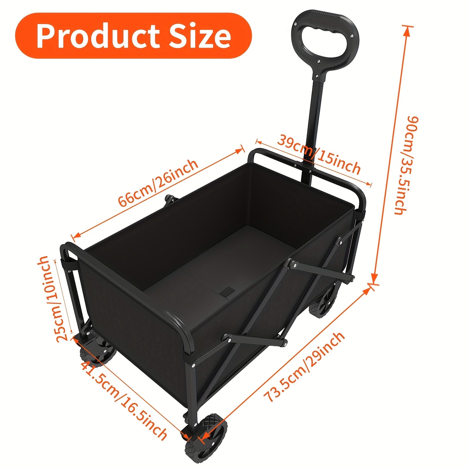 220-700lbs Heavy Duty Multi Functional Folding Outdoor Courtyard Garden Handcart, All Terrain Wide Wheels, with Handles, Large Capacity, Side Pockets, Steel Construction, Suitable for Beaches, Lawns, Camping, Gardening Supplies, Camping Gear