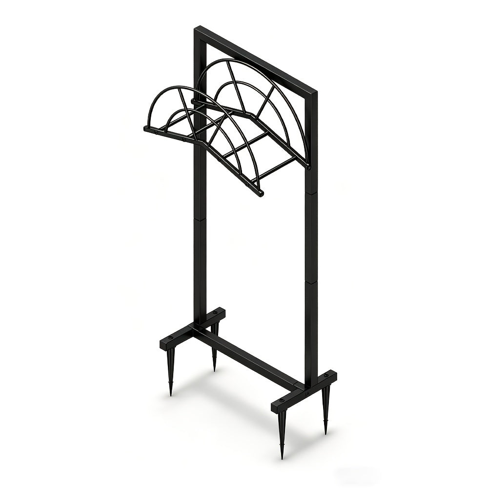 Upgraded 3/4 Anchor Base Heavy-Duty Garden Hose Holder / Wall-Mounted Hose Bracket - Suitable for 100ft Hose, Rust-Proof Metal Bent Basket Design, Tool-Free Assembly, Portable Outdoor Yard Storage, Industrial-Grade Material, Detachable Metal Garden