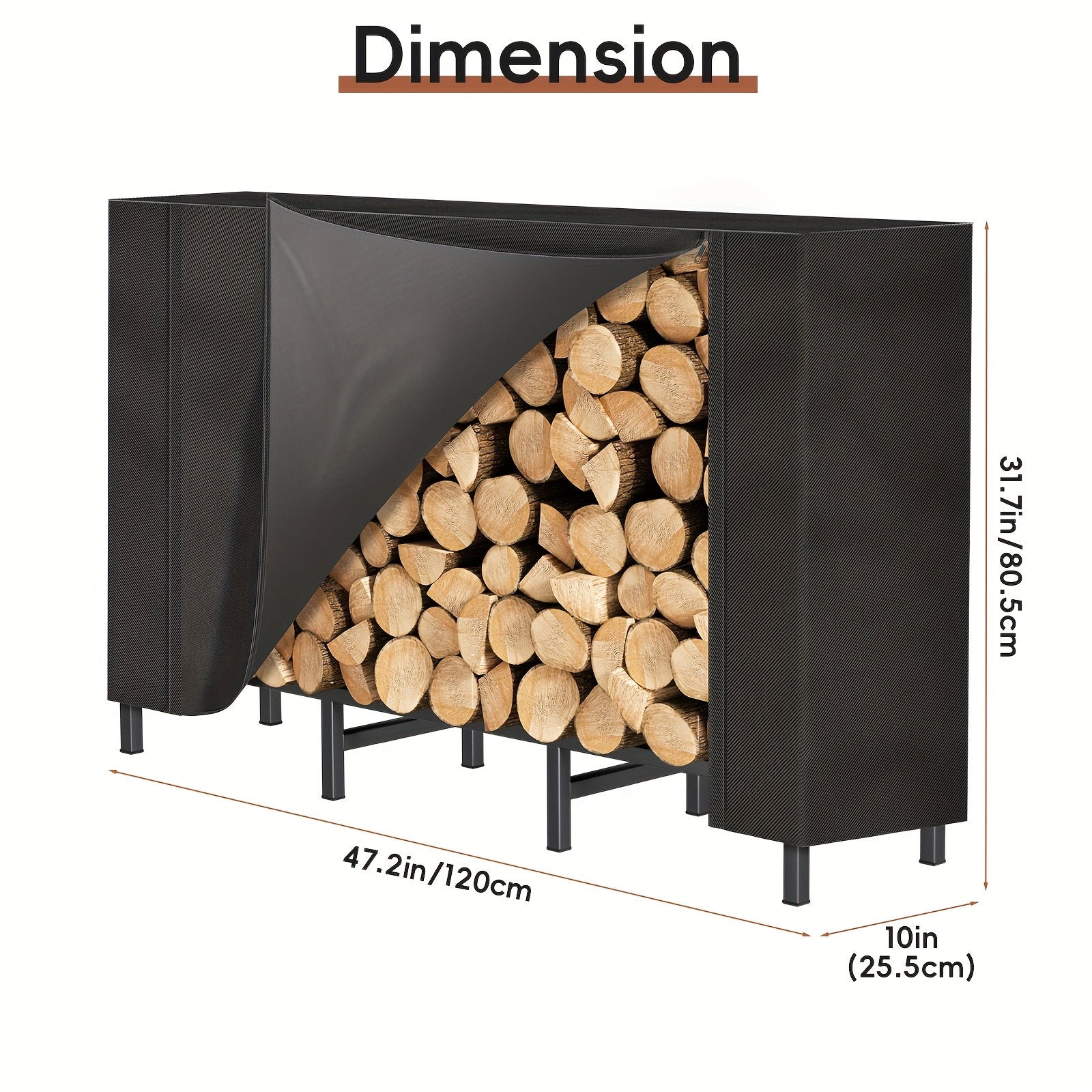 Heavy-Duty Adjustable Metal Firewood Rack - Large Capacity Outdoor/Indoor Log Holder with Sturdy A-Frame Design, Firewood Storage Stand for Fireplace, Wood Stacker Organizer for Patio,, Cabin, RV - Durable Black Metal, Firewood Rack Indoor, Firewood Stora