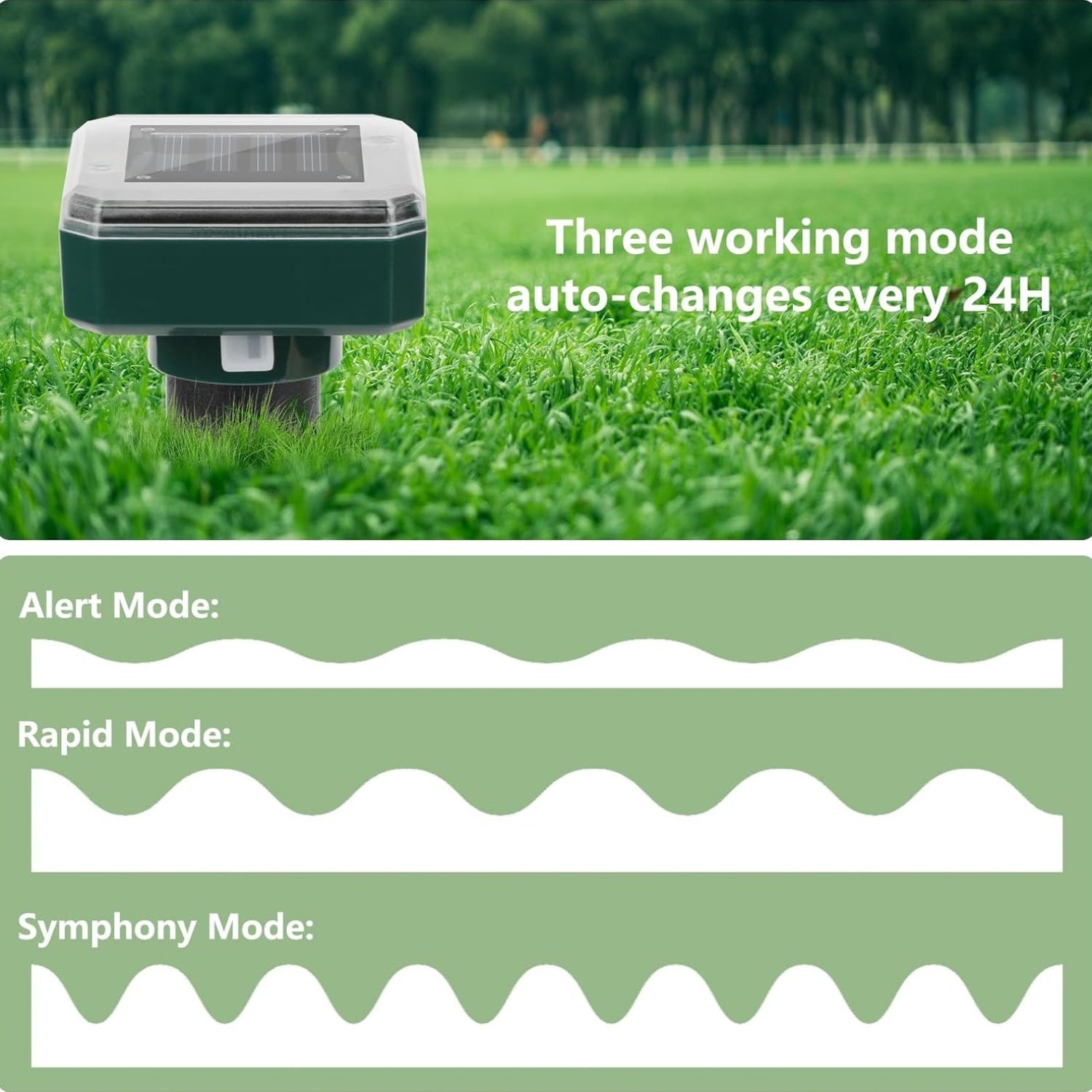 2/4/6/8 Pack Upgraded Solar - Powered Ultrasonic Repellent IP44 Waterproof Repel Moles, Gophers, Voles And Insects In Your Yard With Repellent Spikes, Keep Burrowing Animals At Bay