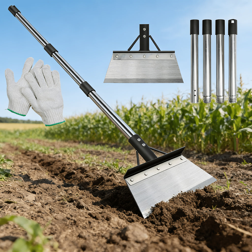 Heavy Duty Stainless Steel Multifunctional Garden Shovel - Adjust for Weeding, Lawn Edging, Digging, Snow/Ice Removal & Floor Scraping | Durable Outdoor/Indoor Spade & Scraper Tool