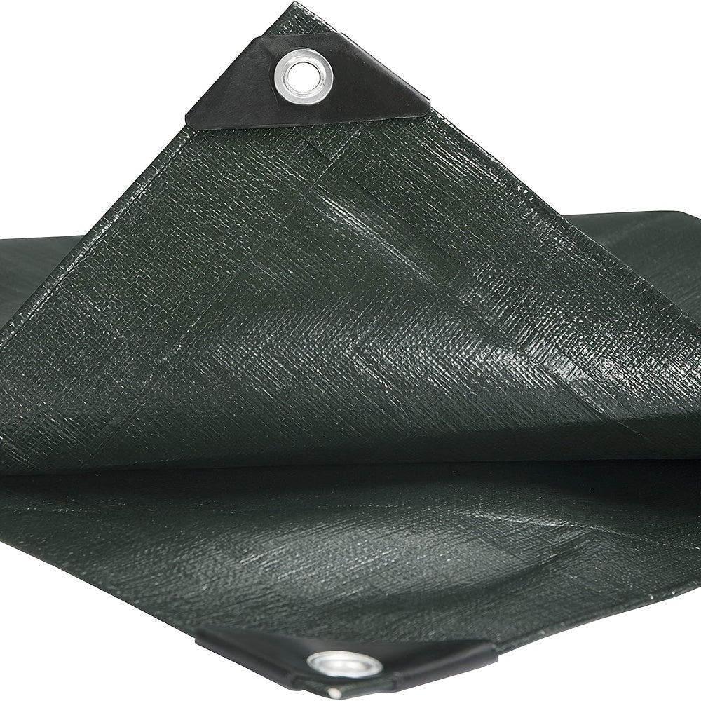 [Heavy Duty Waterproof Tarp] Heavy Duty Tarp, Waterproof 5 Mil Thick Green Plastic Tarpaulin Cover for Outdoor Patio Garden Use, UV Resistant, Poly Tarps for Trailer Car Truck Bike Pool Firewood