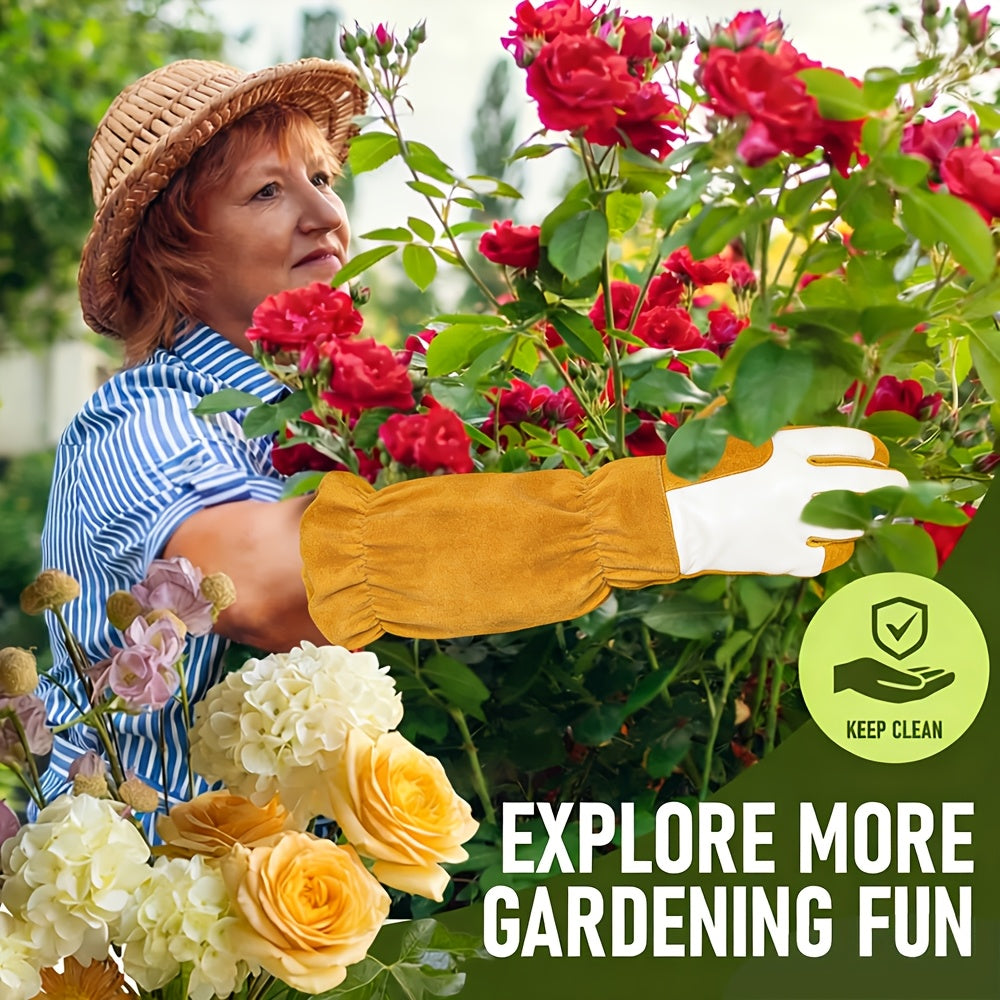 1pc, durable gardening gloves, unisex, puncture-resistant and reinforced, ideal for yard trimming and outdoor camping, available for selection
