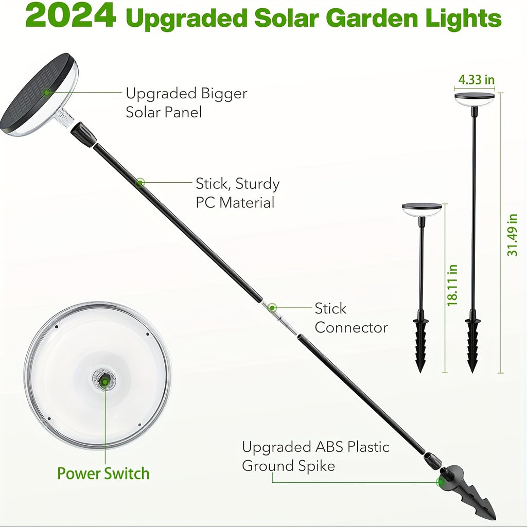 Solar Garden Lights, 2/6 Pack 40LM Bright Solar Lights Outdoor, Up to 14Hrs, 31" Tall Solar Pathway Lights Outdoor Waterproof, Auto On/Off Outdoor Solar Lights for Yard Outside Patio Path Lawn