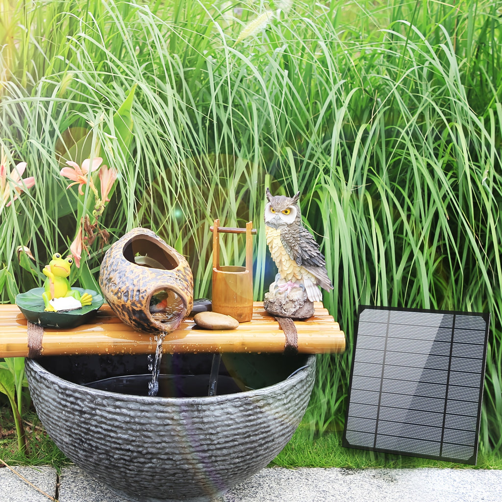 Solar Bird Bath Fountain Outdoor, IPX8 Waterproof Solar Powered Fountain Pump, Spray Water Feature For Garden Patio Courtyard Rockery Pond Decoration