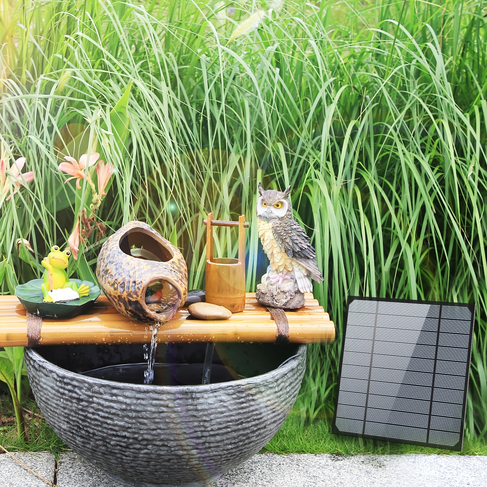 Solar Bird Bath Fountain Outdoor, IPX8 Waterproof Solar Powered Fountain Pump, Spray Water Feature For Garden Patio Courtyard Rockery Pond Decoration