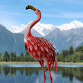 [Outdoor Flamingo Decor] 1pc, 36-Inch Outdoor Metal Flamingo Decor, Rustic Bird Yard Art, Standing Flamingo Statue For Lawn, Backyard, Porch, & Patio, Garden Sculpture, Single Pack