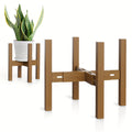 Adjustable Plant Stand Indoor & Outdoor, Modern Bamboo Plant Stand Mid Century Corner Plant Stands Stable Flower Stand For 8-12 Inches Plant Pot