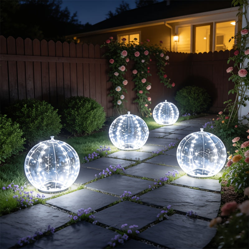 Solar Pool Light That Floats, IP68 Inflatable Light Up Pool Balls, 8 Lighting Modes Float Or Hang Solar Floating Lights for Pool, Wedding, Party Decor Night Swimming Backyard Decor Garden Ambiance Beach Party Summer