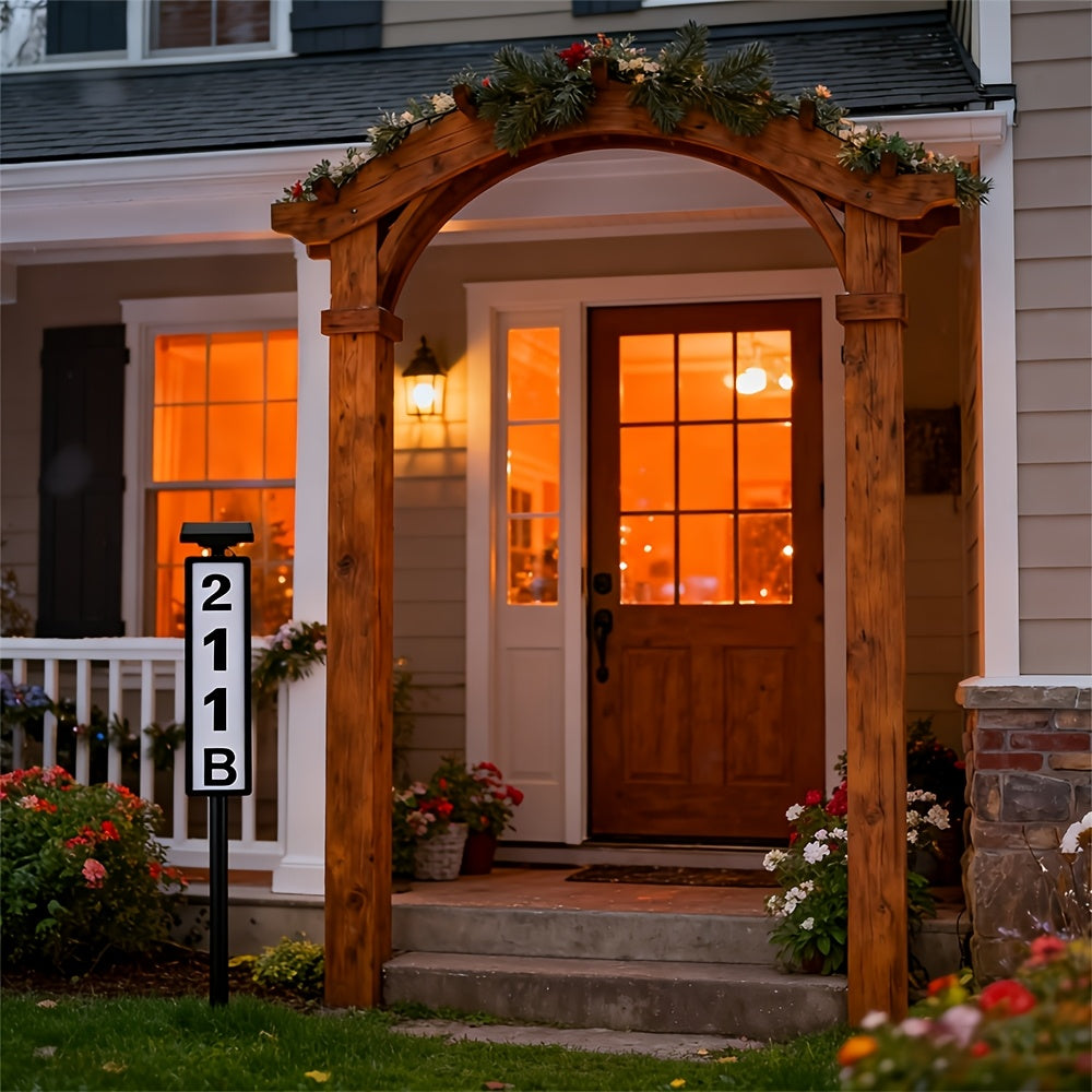 Solar-powered House Number Light, Ground-inserted Lawn Lamp, No Wiring Required, Automatically Lights Up At Night, Prominent Address Plaque, Suitable For Homes, Mailboxes, Factories, And Commercial Areas, Outdoor Christmas Garden-- IP44 Splash-proof